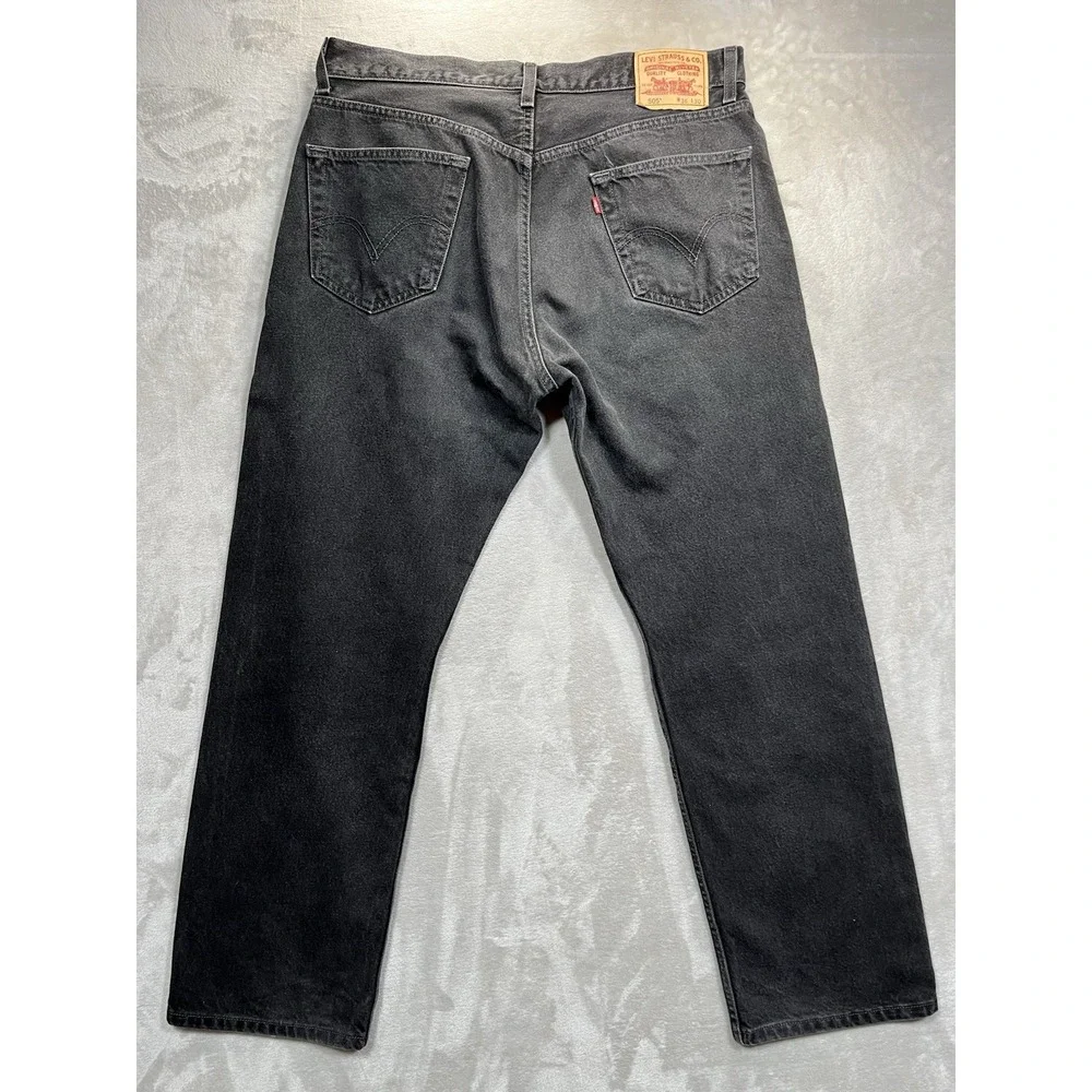 Vintage Levis 505 Jeans Mens 36x30 Black Straight Regular Fit Y2K